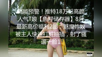 高能预警！推特18万粉高颜人气T娘【鱼籽储存器】8月最新高价福利2部，魅魔性奴被主人快速打桩抽插，射了骚逼一脸1