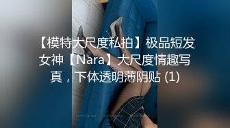 【模特大尺度私拍】极品短发女神【Nara】大尺度情趣写真，下体透明薄阴贴 (1)