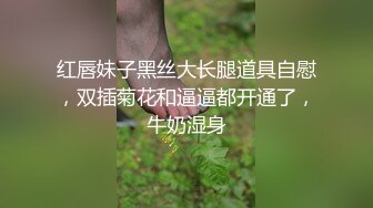 红唇妹子黑丝大长腿道具自慰，双插菊花和逼逼都开通了，牛奶湿身